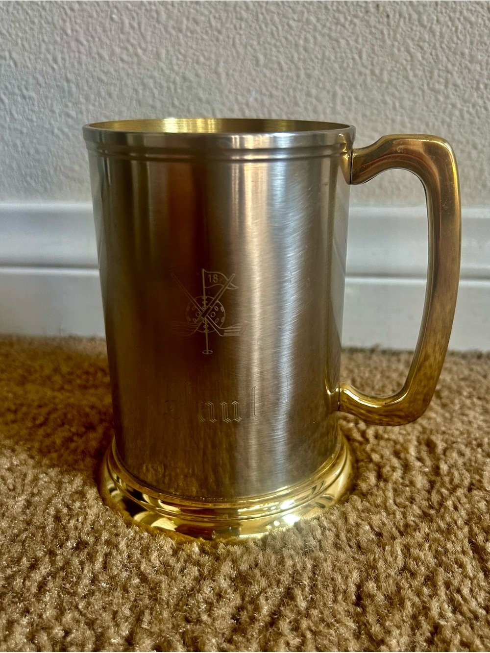 PAUL Stainless Steel Metal Tankard - Gold Tone